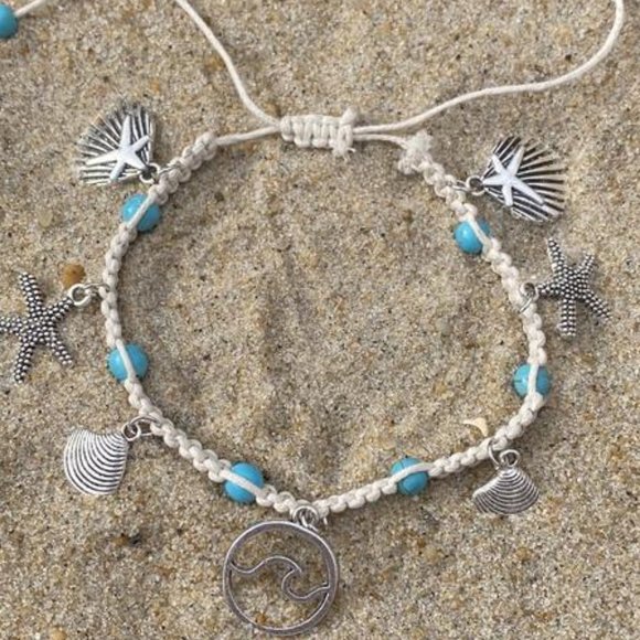Boho Ocean Charm Anklet - Picture 1 of 1